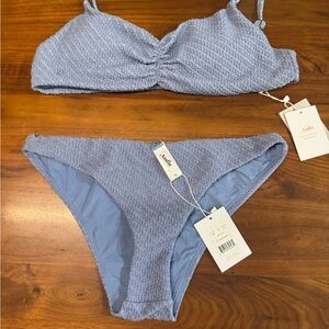 Andie Light Blue Textured Bikini